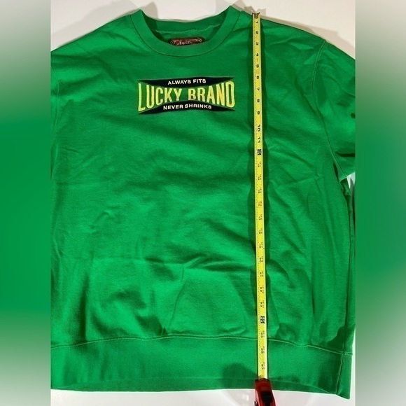 Vintage Lucky Brand green sweatshirt "always fits never shrinks" sz XL retro - Picture 6 of 7